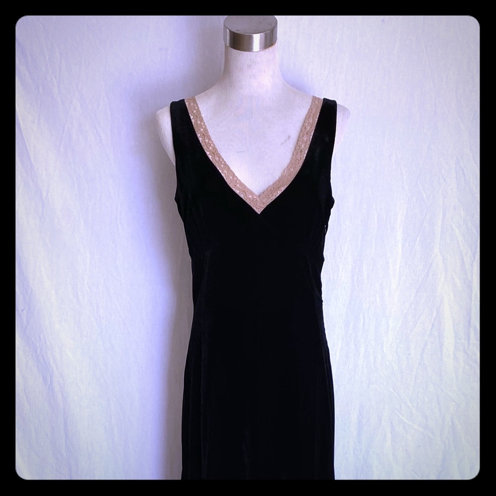 Spiegel Black velvet maxi length dress